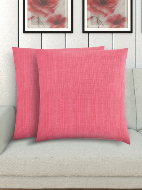 

Home Centre Pink Set of 2 Square Cushion Covers