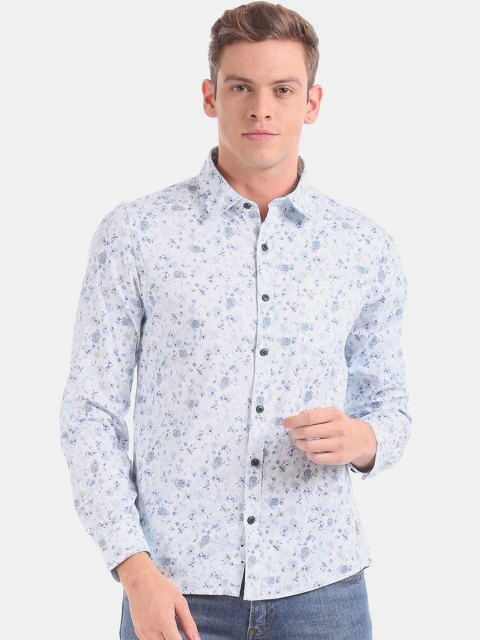 

Newport Men Blue Printed Casual Shirt