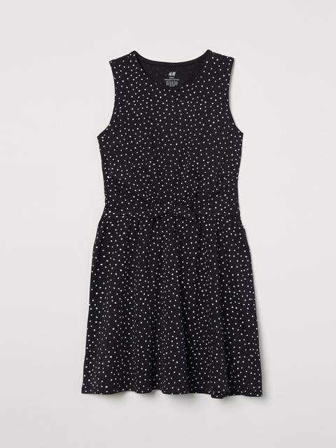 

H&M Gilrls Black Tie-detail dress