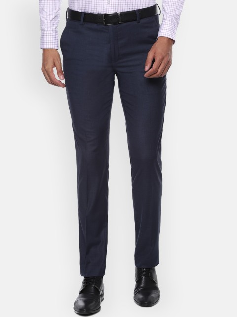 

Van Heusen Men Navy Blue Slim Fit Formal Trousers
