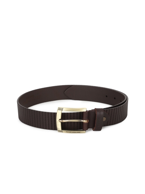 

Peter England Men Brown Textured Leather Belt