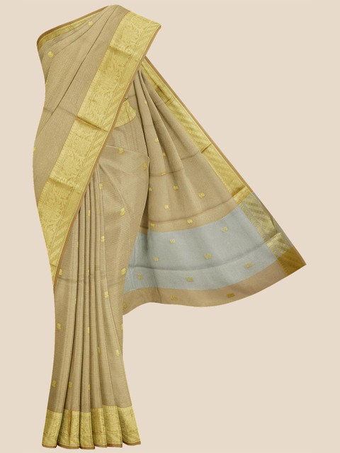 

KLM Fashion Mall Women Gold Pure Cotton Woven Design Saree