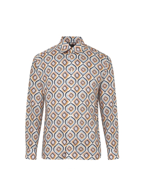 

Eton Men Off White Printed Casual Shirt