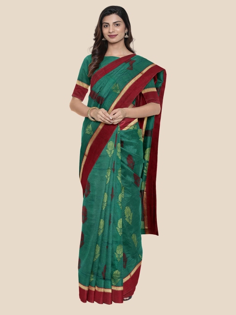 

KLM Fashion Mall Green & Maroon Printed Saree