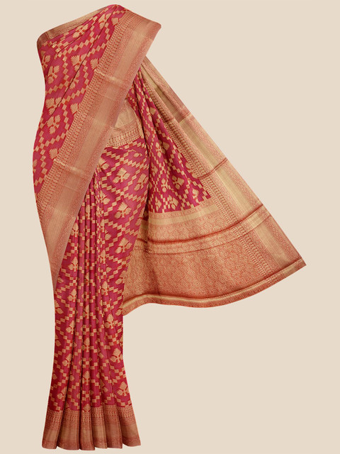 

KLM Fashion Mall Red & Beige Printed Kota Saree