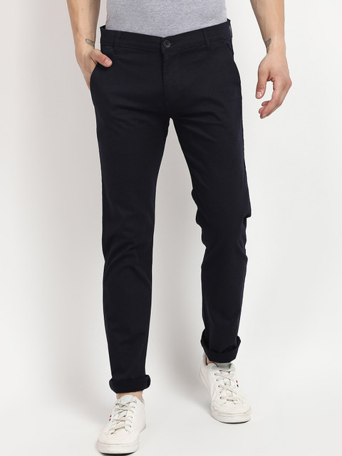 

V2 Value & Variety Men Navy Blue Chinos Trousers