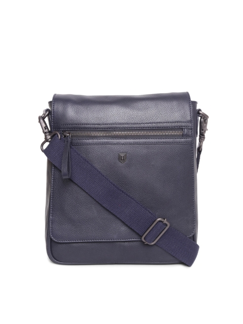 

TOM LANG LONDON Unisex Navy Blue Leather Messenger Bag