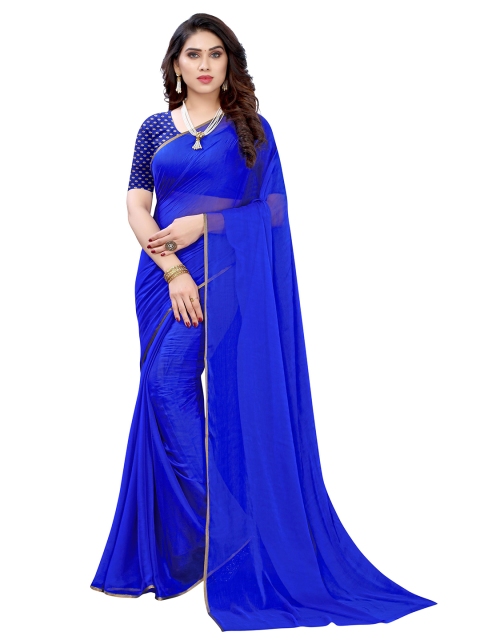 

KALINI Blue Pure Chiffon Saree