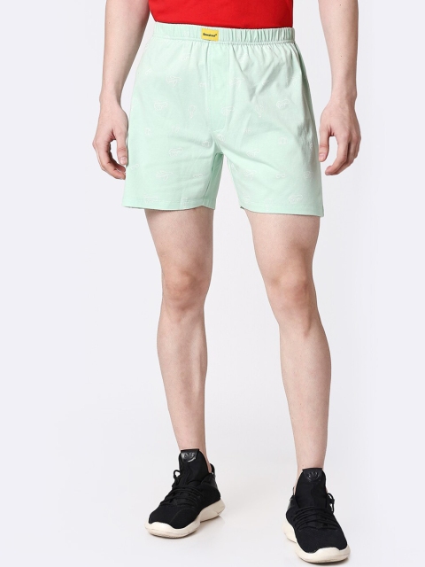 

Bewakoof Men Green 100% Cotton Boxers 297782