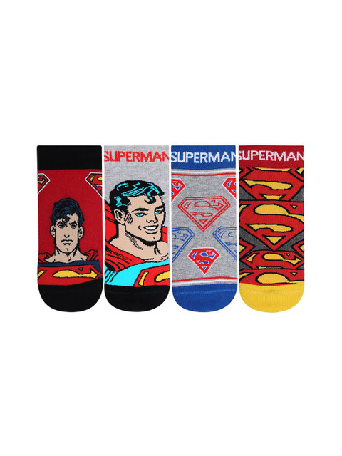 

Bonjour Boys Pack Of 4 Assorted Superman Featured Ankle-Length Socks