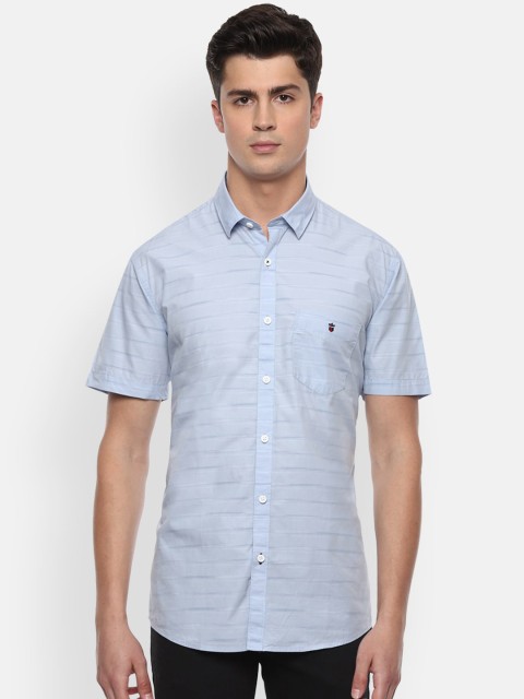 

Louis Philippe Sport Men Blue Slim Fit Horizontal Stripes Striped Casual Shirt