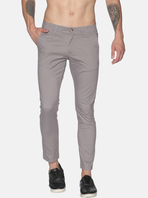 

Raa Jeans Men Grey Printed Skinny Fit Regular Trousers Regular Trousers