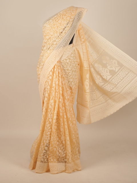 

Pothys Peach Ethnic Motifs Jute Silk Saree