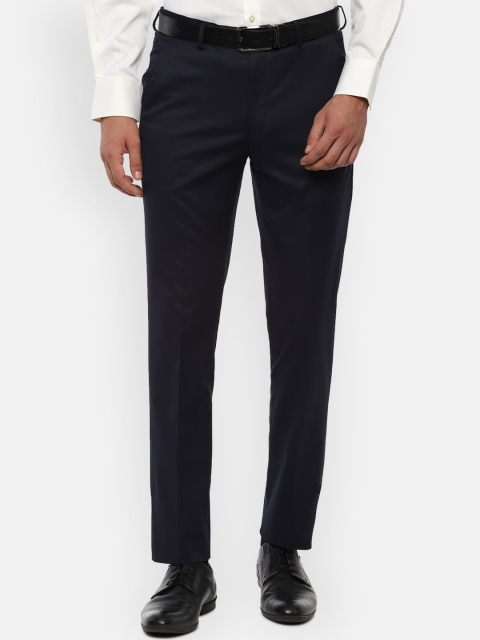 

Louis Philippe Men Navy Blue Slim Fit Formal Trousers