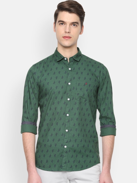 

Louis Philippe Jeans Men Green Slim Fit Floral Printed Casual Shirt