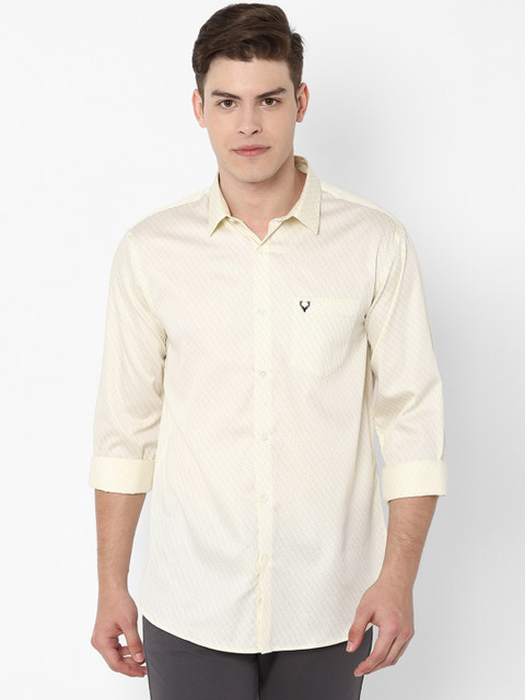 

Allen Solly Men Cream Slim Fit Printed Casual Shirt