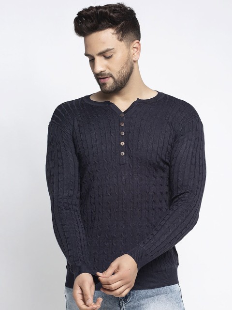 

Global Republic Men Navy Blue Pullover