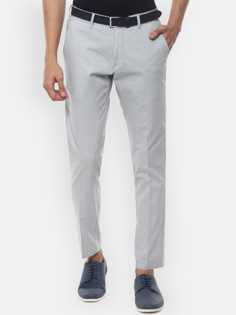 

Louis Philippe Sport Men Grey Checked Slim Fit Regular Trousers