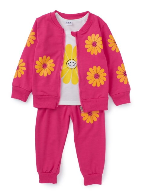 

Like A Boss Girls Fuchsia & White Printed T-shirt with Pyjamas
