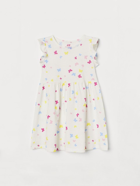 

H&M Girls Off-White Printed Jersey Dress