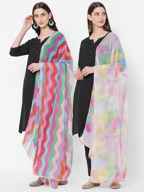 

Get Wrapped Women Multi Pack of 2 Printed Dupattas