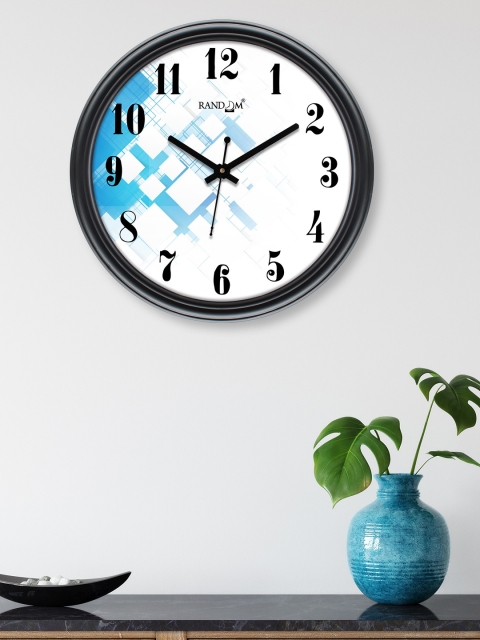 

RANDOM White & Blue Printed Contemporary Wall Clock