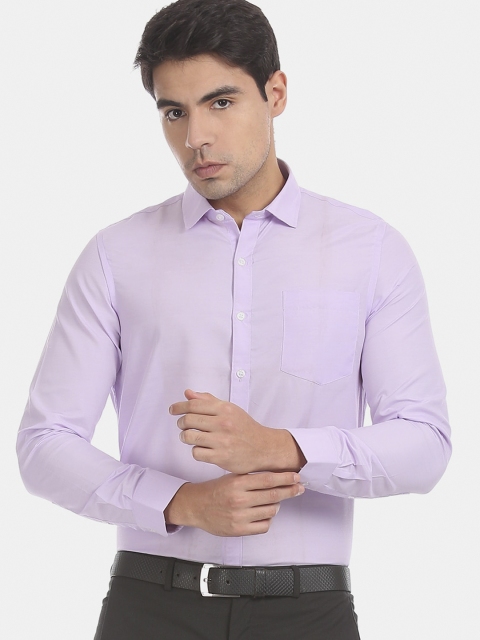 

Excalibur Men Lavender Solid Cotton Formal Shirt