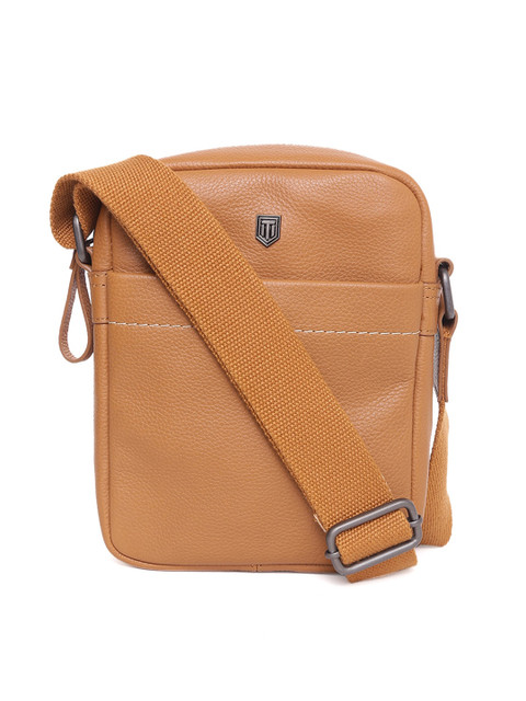

TOM LANG LONDON Unisex Tan Leather Messenger Bag