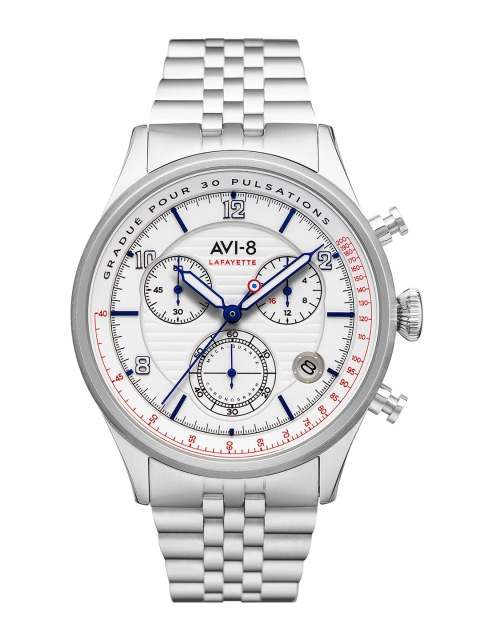 

AVI-8 Men Multicoloured Dial & Silver Toned Stainless Steel Bracelet Style Straps Analogue Watch, Multi