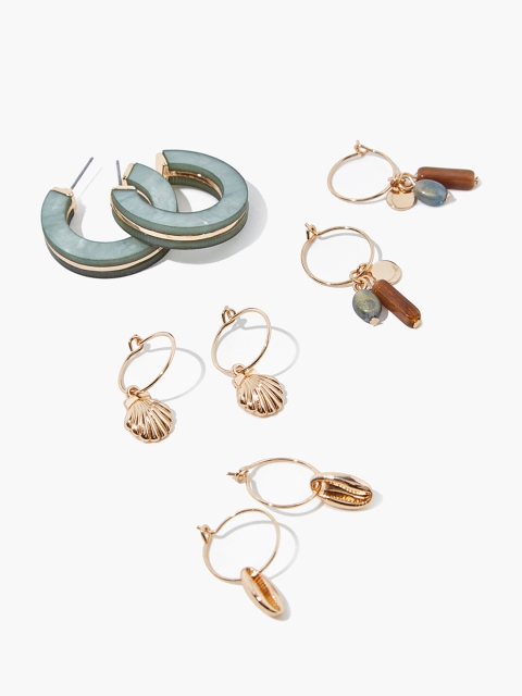 

FOREVER 21 Gold Contemporary Half Hoop Earrings