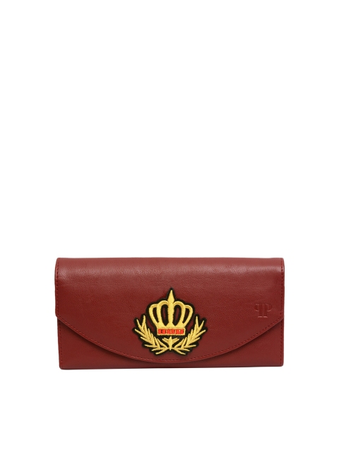 

Pink Potato Women Maroon Printed Leather Two Fold Wallet