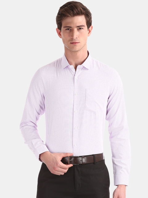 

Excalibur Men Purple Micro Checks Checked Cotton Casual Shirt