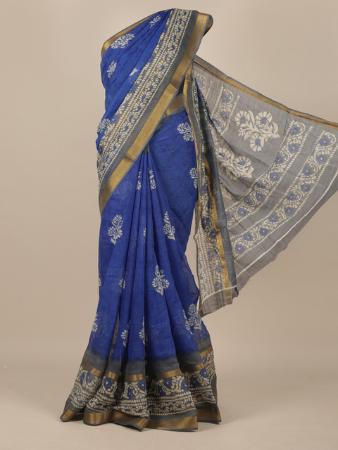 

Pothys Blue & White Floral Saree