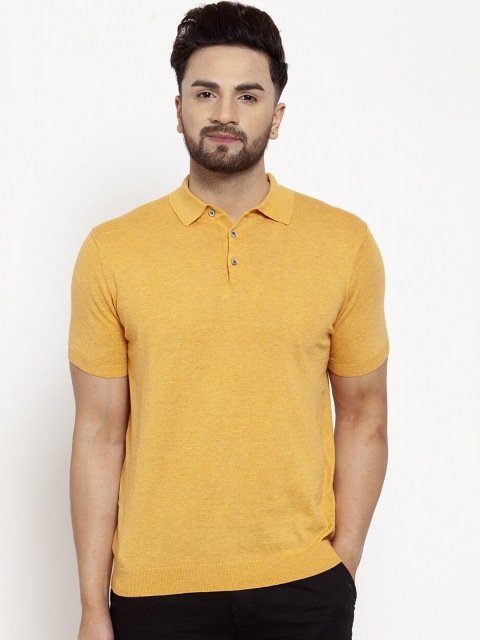 

Global Republic Men Mustard Polo Collar Slim Fit T-shirt