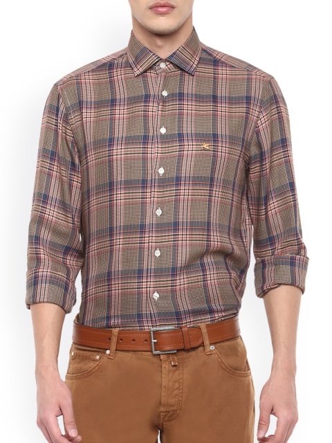 

ETRO Men Beige Checked Casual Shirt