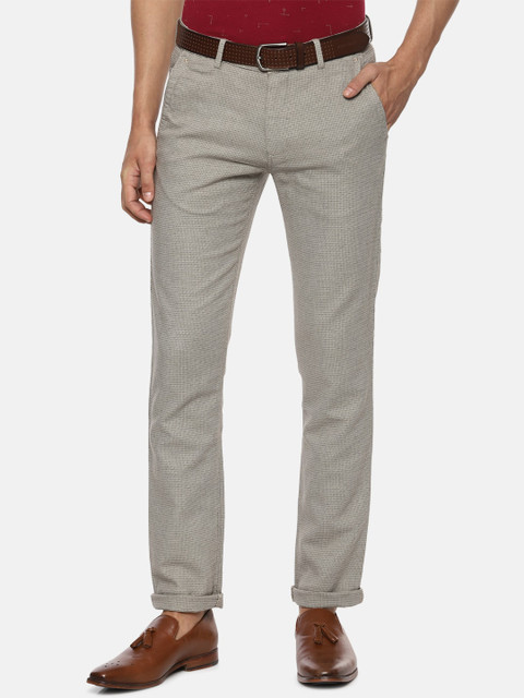 

Louis Philippe Sport Men Grey Textured Slim Fit Regular Trousers