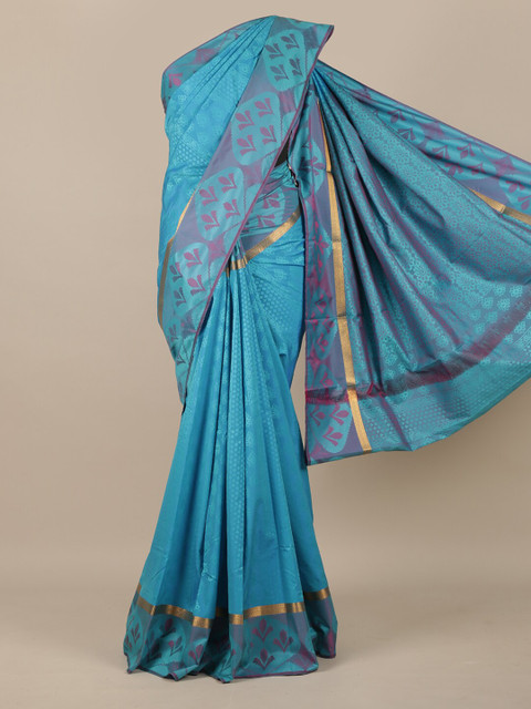 

Pothys Blue Ethnic Motifs Zari Art Silk Saree