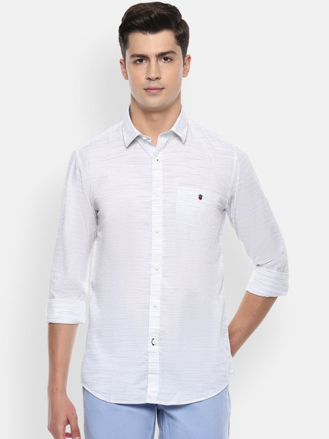 

Louis Philippe Sport Men White Slim Fit Striped Casual Shirt
