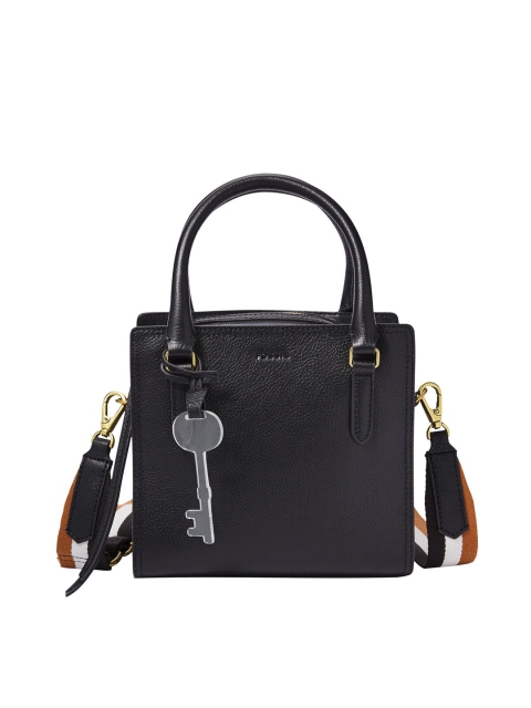 

Fossil Black Leather Structured Satchel Bag