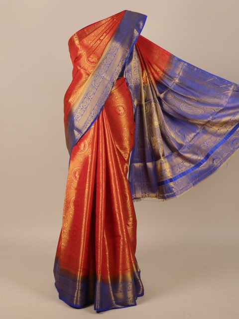 Pothys Red Ethnic Motifs Zari Jute Silk Saree