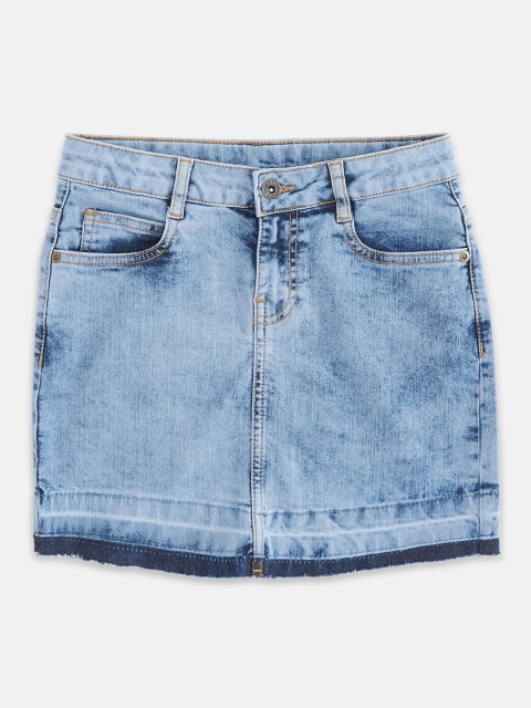 

Pantaloons Junior Girls Blue Straight Knee-Length Skorts