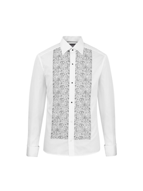 

Eton Men White & Black Casual Shirt