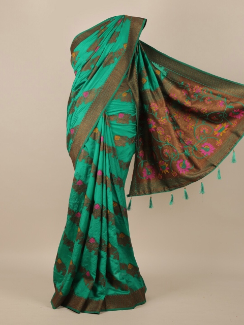 

Pothys Sea Green & Pink Woven Design Zari Jute Silk Saree