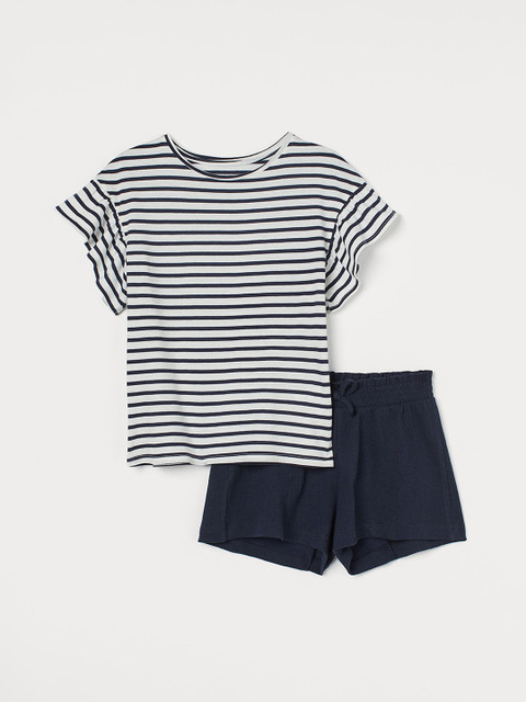 

H&M Girls White & Blue 2-Piece Jersey Set
