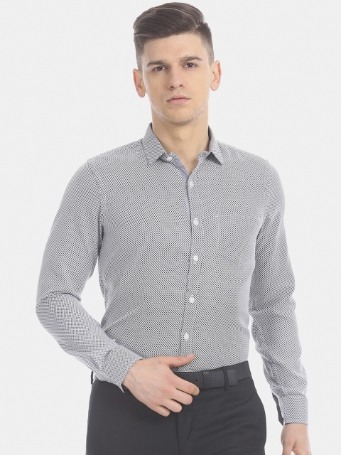 

Excalibur Men Grey Printed Casual Shirt