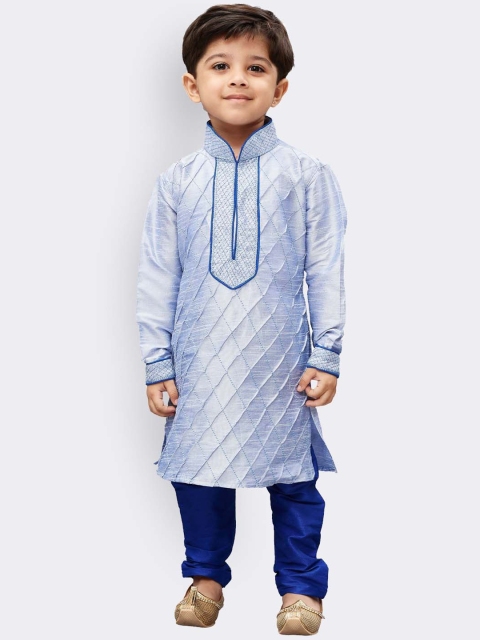 

JBN Creation Boys Blue Embroidered Kurta with Churidar