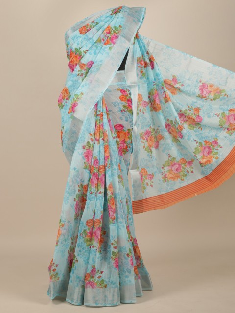 

Pothys Women Blue Cotton Blend Saree