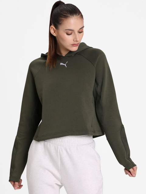 

Puma Women Olive Green Evostripe dryCELL Hoodie