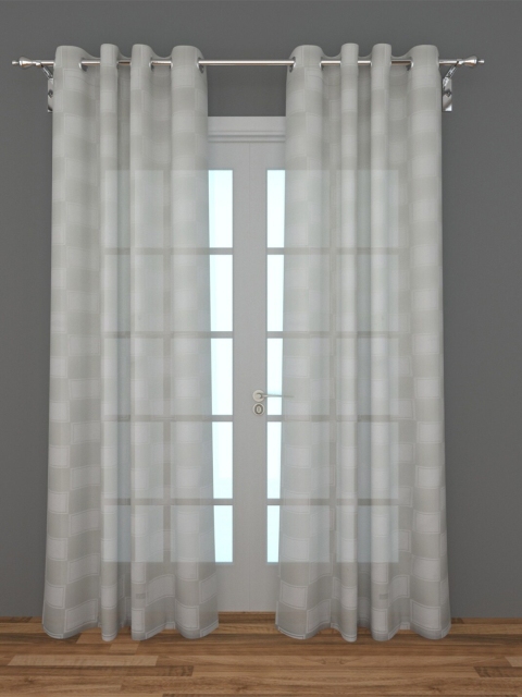 

Home Centre White & Grey Set of 2 Geometric Door Curtain