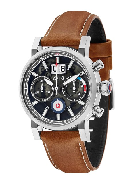 

AVI-8 Men Black Dial & Brown Leather Straps Analogue Watch